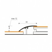 Listwa progowa aluminiowa z okleiną drewnopodobną 1-10200-tech