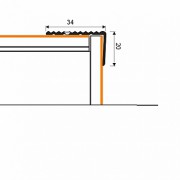 Listwa Kątownik Schodowy z Aluminium BORCK 1-12106-tech